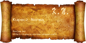 Kupecz Norma névjegykártya